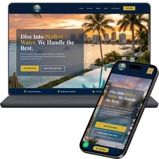 Pool services website design